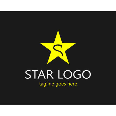 letter S logo inside yellow star symbolのイラスト素材