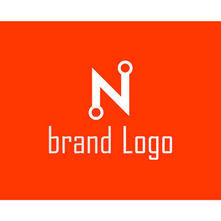 letter N logo with a circle on each sideのイラスト素材