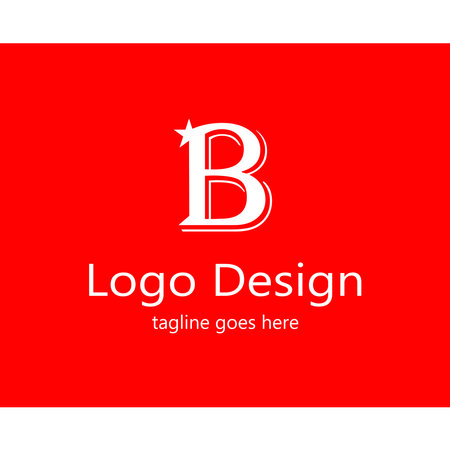 letter B logo with a star symbol on itのイラスト素材