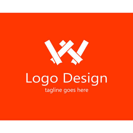 abstract logo combined squares forming the letter Wのイラスト素材