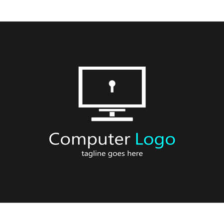 image of a computer with a keyhole in the centerのイラスト素材