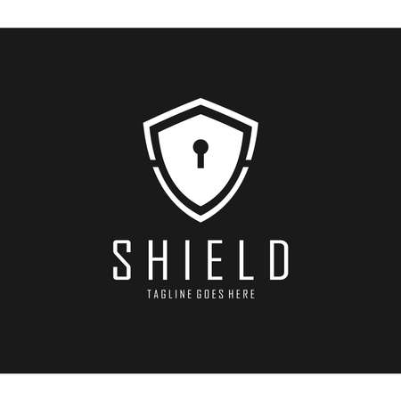 shield logo with keyhole insideのイラスト素材