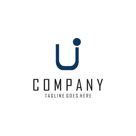 U letter logo with a circle on one sideのイラスト素材