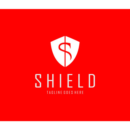letter S logo inside the shieldのイラスト素材