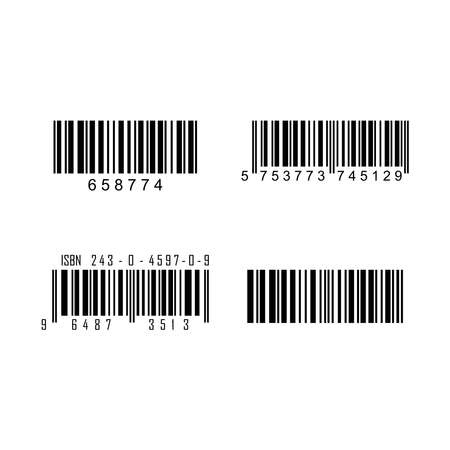 a collection of barcodes with a white backgroundのイラスト素材