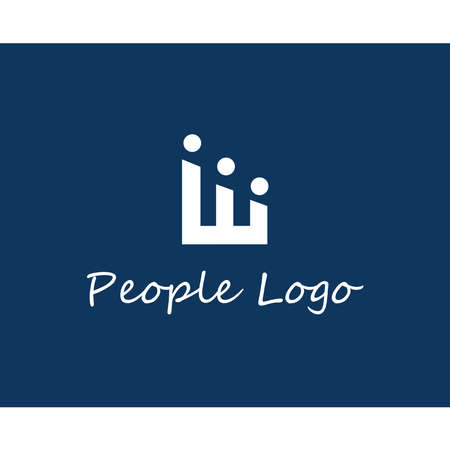abstract logo combined squares and circles forming a people icon setのイラスト素材
