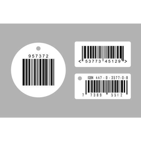 collection of barcode vectors with gray backgroundのイラスト素材