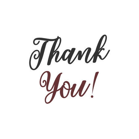 black and brown thank you sentenceのイラスト素材