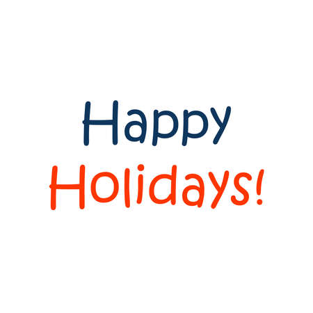 blue and orange happy holidays sentencesのイラスト素材