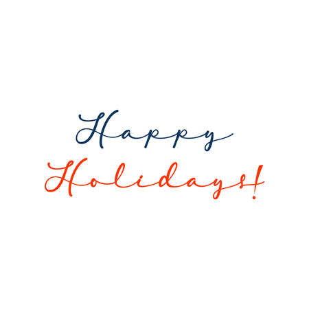 blue and orange happy holidays sentencesのイラスト素材