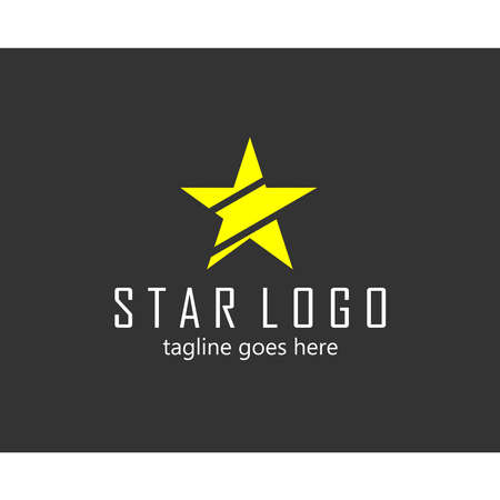 a yellow star symbol clipped in the centerのイラスト素材