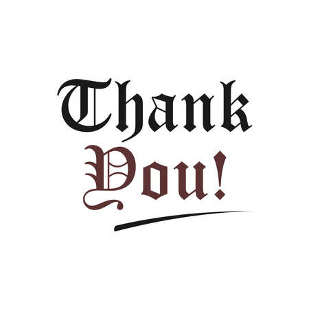 black and brown thank you sentenceのイラスト素材