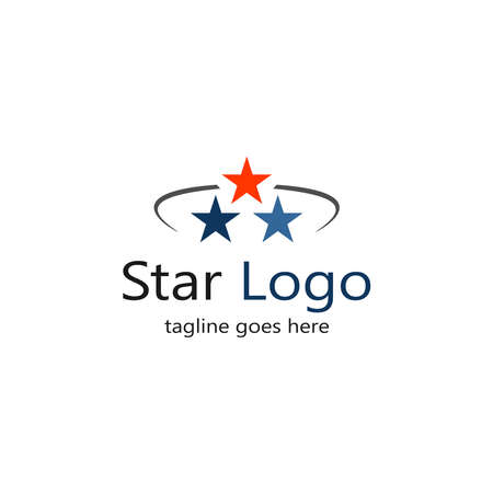 blue and orange three stars logo imageのイラスト素材