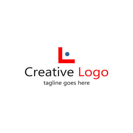 Creative  design with letter L in red and blue colors.のイラスト素材