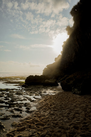 beautiful sunlight on the coral beach (2)の写真素材