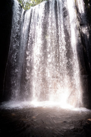 splash of shining waterfall flow, natureの写真素材