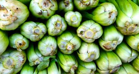 pile of fresh mustard greens, vegetablesの写真素材
