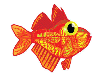 Funny fish cartoonのイラスト素材