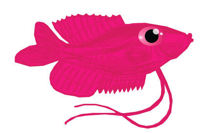 Cute pink fish cartoonのイラスト素材