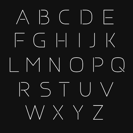 Thin vector font. Modern slim typeface. Light alphabet letters designのイラスト素材