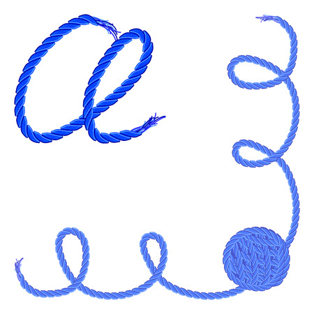 Letter A - Alphabet, font vector - yarn, rope, cable - For handmade products.のイラスト素材