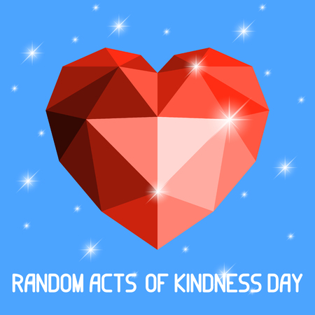 Origami heart. Red color, with stars. Valentines Day. Random Acts of Kindness Day. Wedding.のイラスト素材