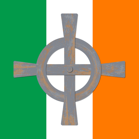 Saint Patrick s Day Vector illustration. Flag of Ireland.のイラスト素材