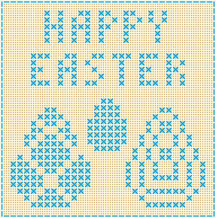 Happy easter. Imitation of cross stitch. Test and images of eggsのイラスト素材