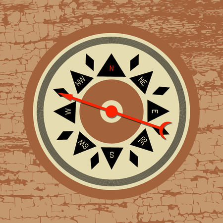 Day of the Seafarer. 25 June. Concept of holiday. Stylized cartoon Ancient marine compassのイラスト素材