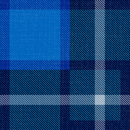 Concept of a national holiday. Scottish blue tartan. Checkered woolen fabric, with national pattern, kiltのイラスト素材