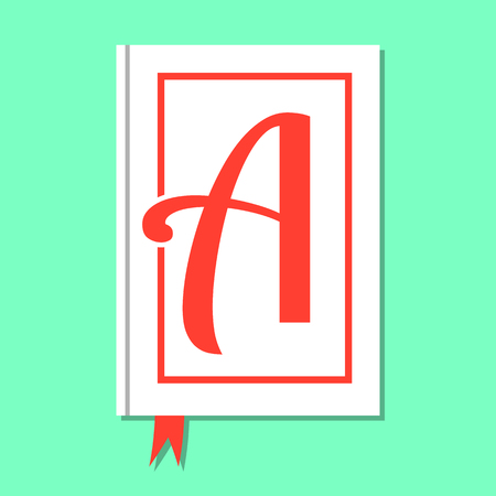 International Literacy Day. The concept of a social event. Book with the letter A on the coverのイラスト素材
