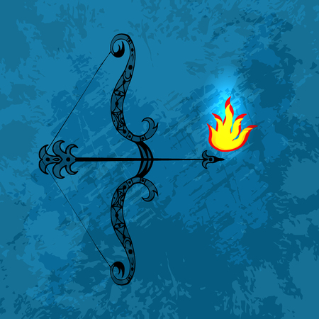 Dussehra, Navratri festival in India. Bow and arrow of Lord Rama.のイラスト素材