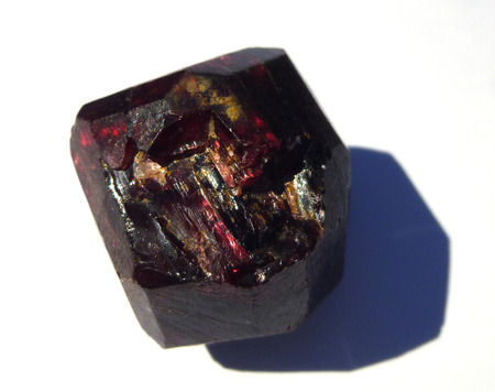 Mineral natural garnet stone Gemstone. Isolated on white backgroundの写真素材