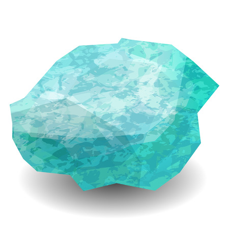 Aquamarine. Precious stone, gemstone, mineral. Translucent raw piece of stone. Texture of layers and facets of stone. Geology mining science jewelry backgroundのイラスト素材