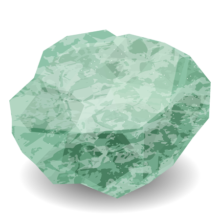 Aventurine. Precious stone, gemstone, mineral. Translucent raw piece of stone. Texture of layers and facets of stone. Geology mining science jewelry backgroundのイラスト素材