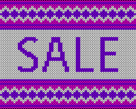 Sale. Imitation knitting fabric. Multicolor knitting ornamentのイラスト素材