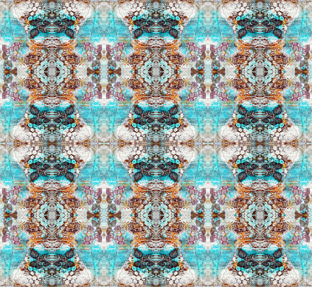 Abstract symmetrical pattern. Seamless pattern. Based on Scrapbook Mixed Media Page. Texture, paint,...