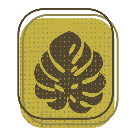 Retro pattern with tropical leaves. Geometric pattern with grunge texture. Retro vintage styleのイラスト素材