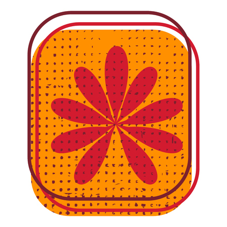 Retro pattern with tropical leaves. Geometric pattern with grunge texture. Retro vintage styleのイラスト素材