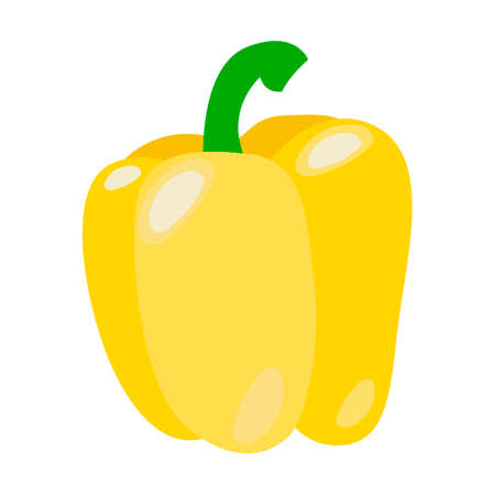 Bell pepper yellow Vegetables whole Food vector illustrationのイラスト素材