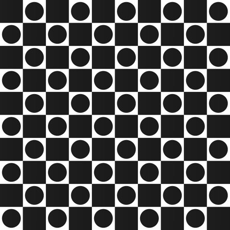 Abstract pattern of circles and squares. Seamlessのイラスト素材