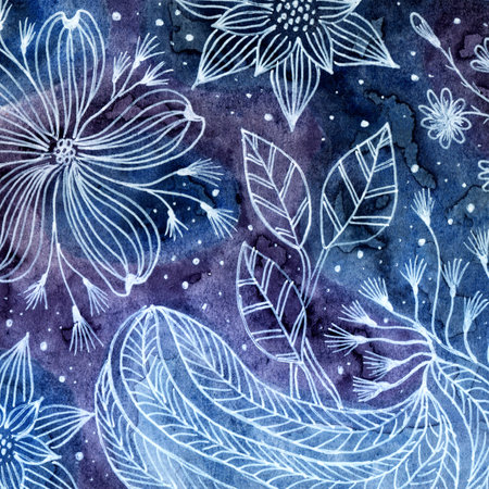 Abstract floral texture background. Painted watercolor grunge artwork. Modern artistic work.の写真素材