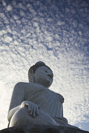 Giant statue of Big Buddha of Phuket. Phuket island, Thailand. Vertical shot.の写真素材