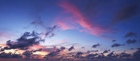 Spectacular sunset sky. Panoramic shot.