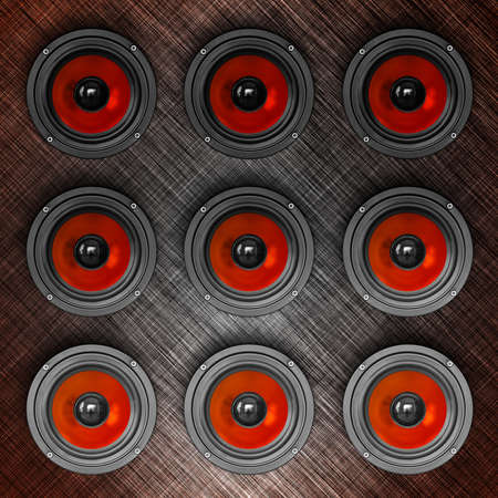 Wall-o-sound in red, square compositionの写真素材