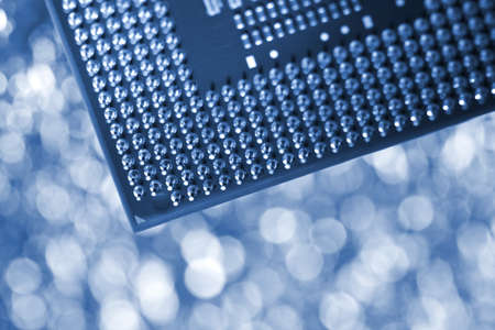 CPU  Abstract composition  Monochrome, blue toned  Very shallow depth of field の写真素材