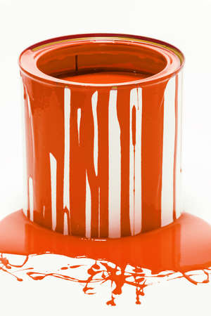 Can with a bright red paintの写真素材