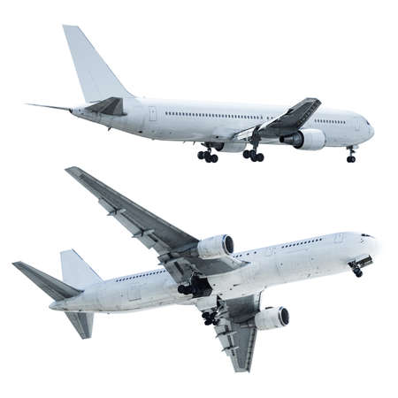 Jet with a blank fuselage  Isolated on white 