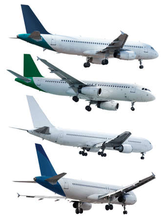 Rel jet planes set, isolated on white backgroundの写真素材