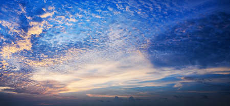 Panorama of a sunset sky in high resolutionの写真素材